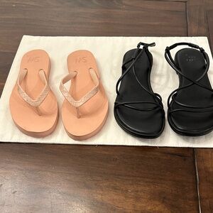 Stuart Weitzman Black and Tan Women's Sandals